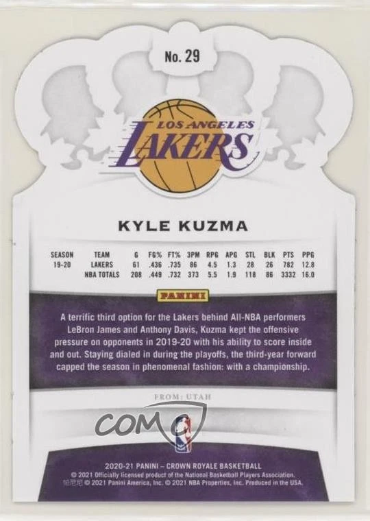 2020-21 Panini Crown Royale Asia Exclusive Red Kyle Kuzma #29 - Image 2 of 2