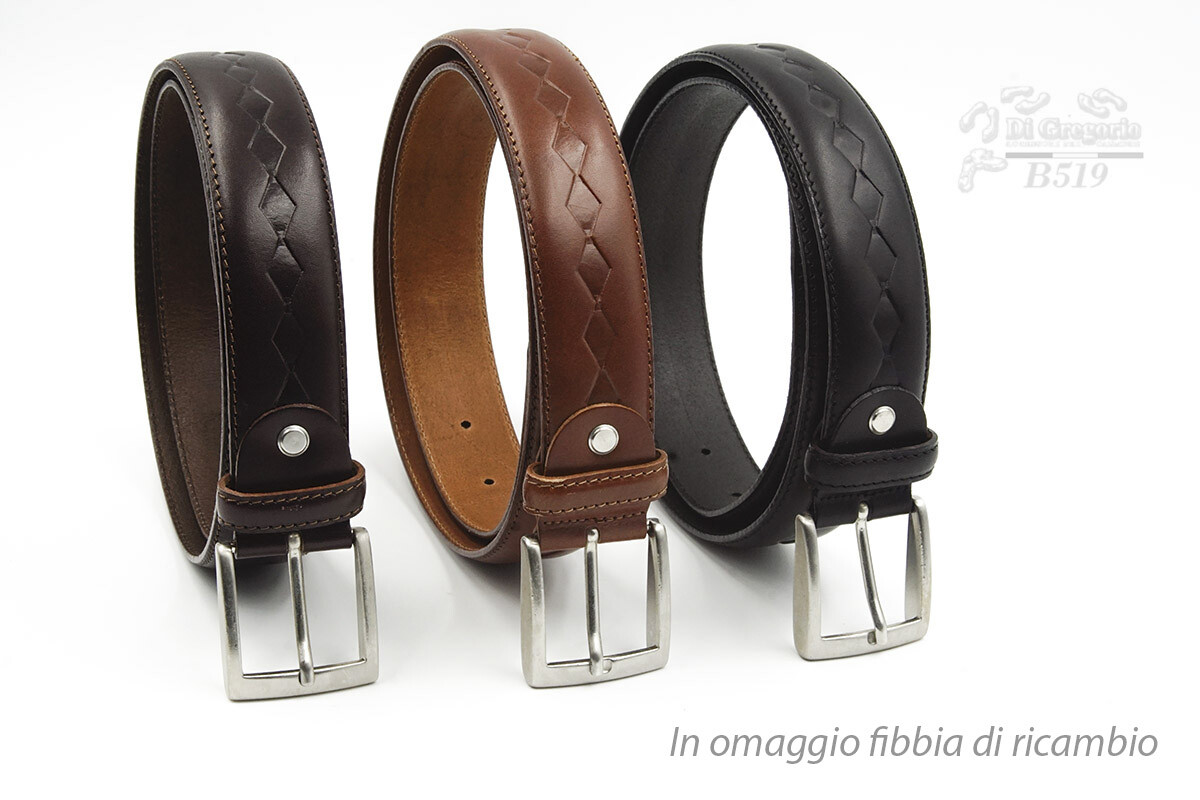 Cinturón Hombre Mujer Piel Auténtica Elaboración Artesanal Ajustable IN Italy