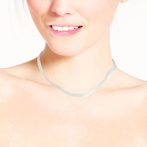 Elegante Collar Gargantilla Doble Cinta Gris y Amarillo con Broche de Plata Esterlina - Imagen 4 de 4