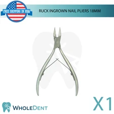 Ruck Ingrown Nail Pliers 18mm Corner Nipper Stainless Steel Long & Slim Cutting