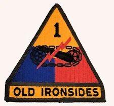 US ARMY 1ST ARMORED DIVISION OLD IRONSIDES USGI US GOVERNMENT ISSUE PATCH!