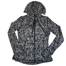 Lululemon Hooded Define Jacket Nulu Urban Block Ice Grey Black Size 8 EUC