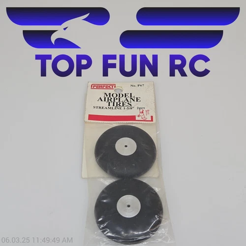 Perfect Products RC Model Airplane Tires #P67 Streamline 1-5/8" 2pcs