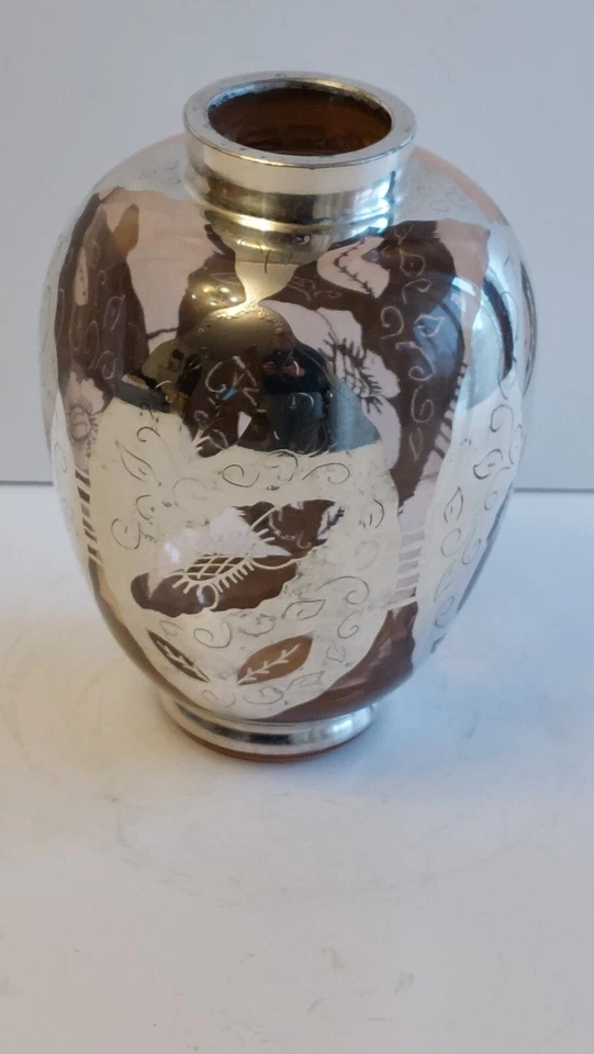 VASO IN VETRO ART DECO' OVERLAY MADE IN ITALY 1930-40 - Immagine 2 di 4