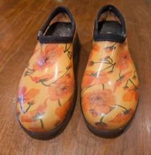 Sloggers Waterproof Garden Rain Shoes Slip On Loafers Floral Print Womens Size 8