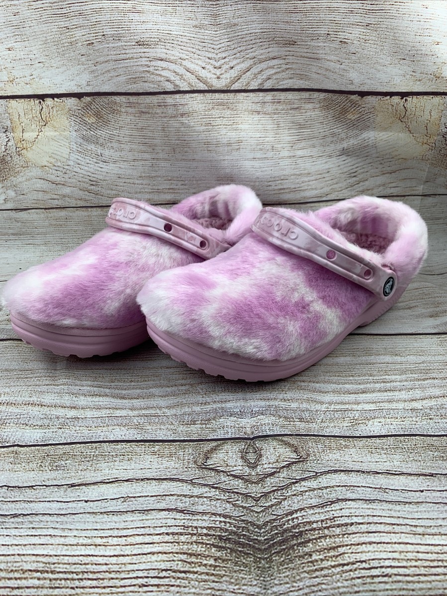 専用4 Crocs Classic Fur Sure Cotton Candy Pink 207303-6SU Size 8 Women