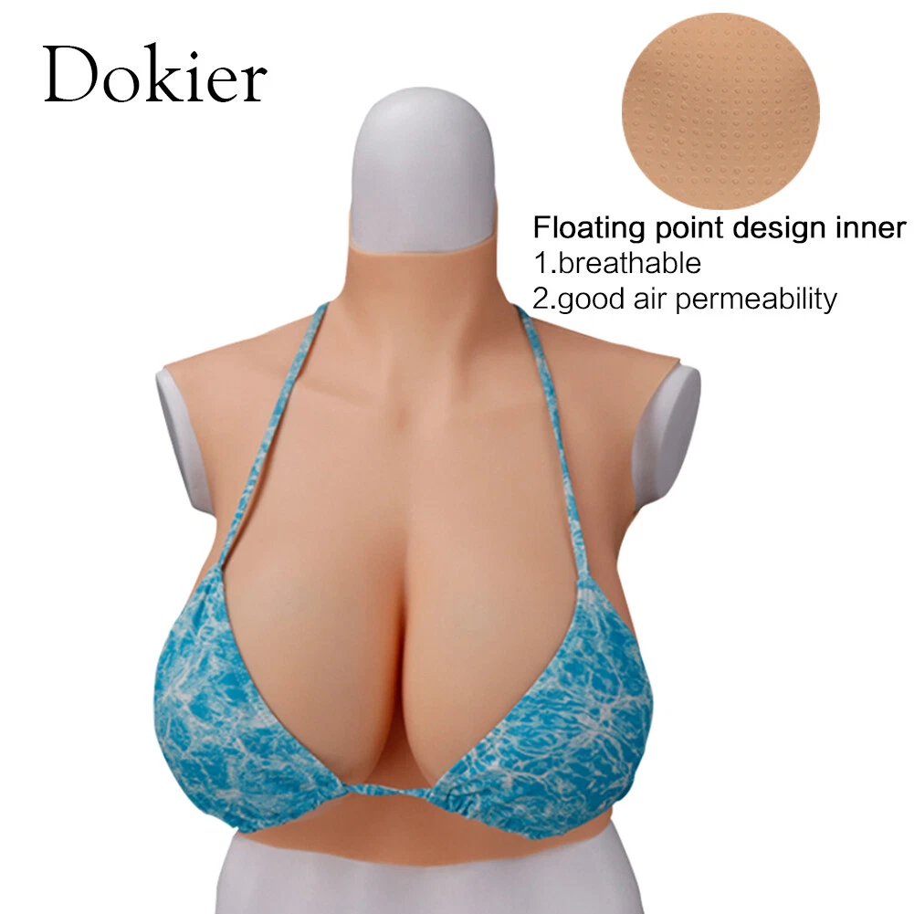 Silicone Breast Forms Fake Boobs Crossdressing Realistic Breast Plate  Enhancer for Transgender Cosplay Transvestite,Color 2 Gel,G Cup :  : Everything Else