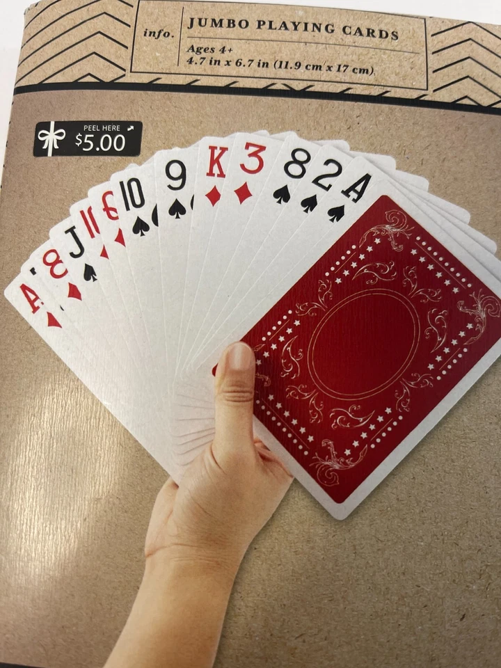 New Jumbo Playing Cards 4.7" x 6.7" Complete Deck Crafted Imports Easy to Read - Image 4 of 4