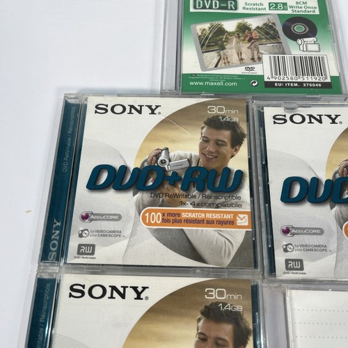 Sony DVD + RW 30 MINUTE 1.4GB 3" Camcorder Disc Maxell 60min Bundle X5 - Photo 5/7