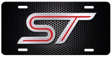 Ford ST Inspired art simulated black carbon fiber  aluminum license plate tag