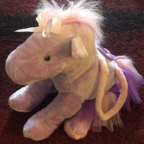 Toby N.Y.C. Große lila Pony Plüsch Handtasche mit Toole Rock 19 Zoll - Bild 1 von 10