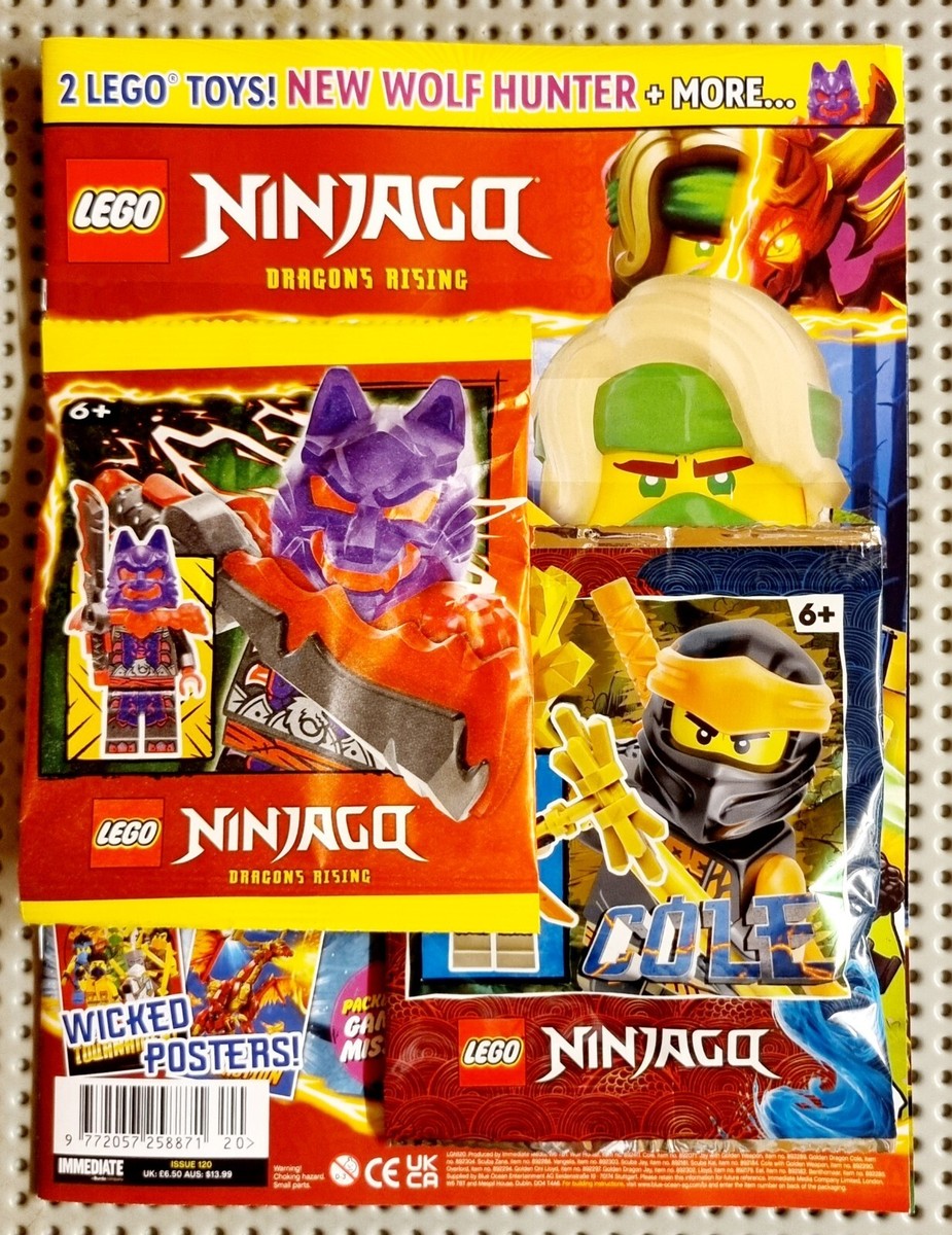 NEW LEGO NINJAGO MAGAZINE #120 WITH EXCULSIVE WOLF HUNTER & COLE