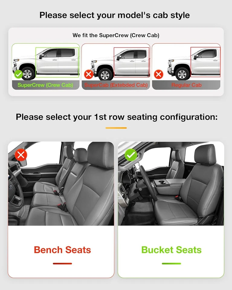 3W Floor Mats For Ford F250 F350 F450 Super Duty 2017-2025 CrewCab with Storage - Image 2 of 4