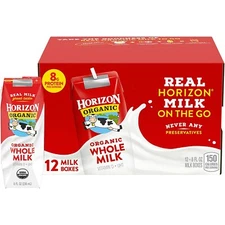 Horizon Organic Shelf-Stable Whole Milk Boxes 8 oz. 12 Pack Free Shipping