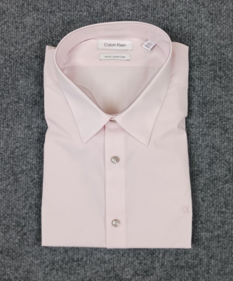 CALVIN KLEIN SLIM FIT FLEX COLLAR BUTTON UP SHIRT LIGHT PINK XL 18 36-37 |  eBay