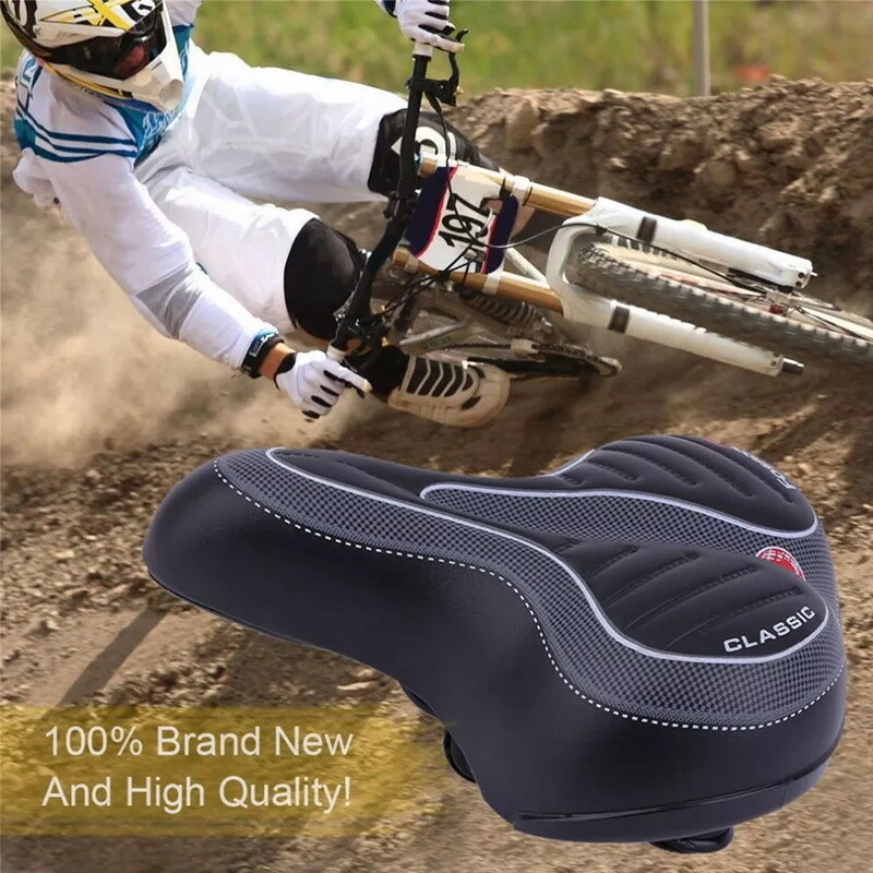 Comfort Wide Big Bum Soft Gel Cruiser Bike Saddle Bicycle Seat Air Cushion Pad