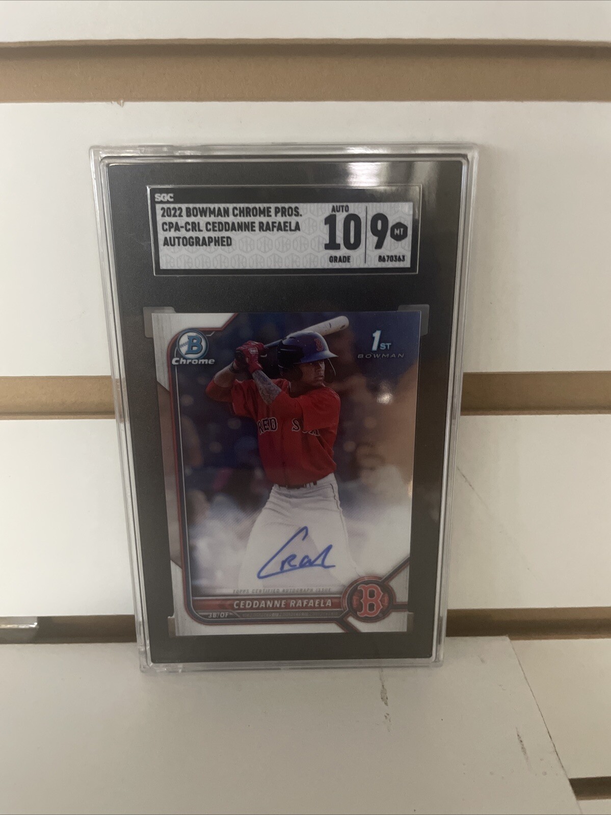 2022 Bowman Chrome CEDDANNE RAFAELA 1st Chrome RC Rookie Auto SGC 10/9 AUTOGRAPH