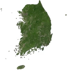 South Korea Satellite Map GLOSSY POSTER PICTURE PHOTO PRINT BANNER 13845