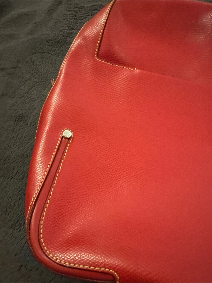 Lamarthe Italian Leather Women Small Red Backpack Slightly Used - Image 3 of 4