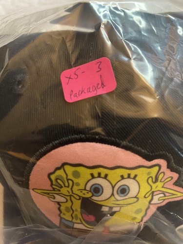 Spongebob Schwammhose Bioworld schwarz verstellbarer Riemenmütze Einheitsgröße neu mit Etikett 14,99 $ - Bild 10 von 10