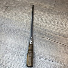 Vintage Unbranded 14” Long Wood Handle Screwdriver Full Tang Made in USA