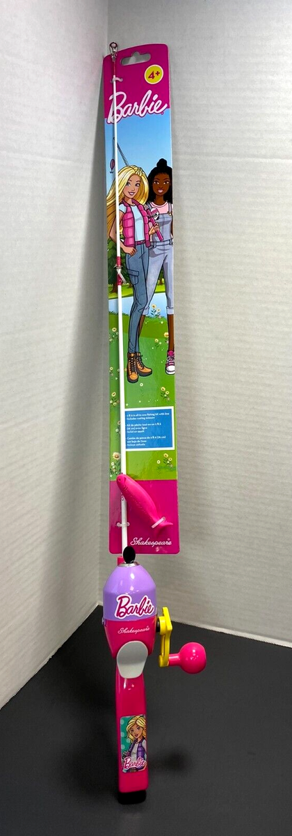 barbie fishing pole assembly Shakespeare BARBIEKIT Youth Barbie Spincast 2' 6