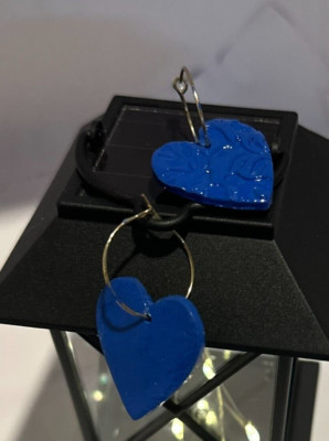 Heart shaped polymer clay earrings