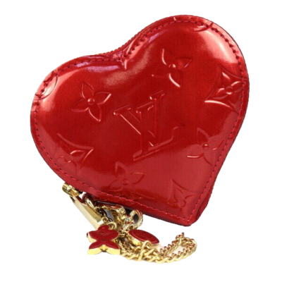 LOUIS VUITTON Coin Case Mini Wallet Red Heart M93562 Porte Monnaie