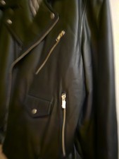 New Black Leather Motorcycle Jacket - Size Large. ...so Nice For Falltime!