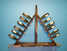 # 6194 solid black walnut rustic live edge wine rack made in the USA