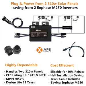 COMPLETE KIT 1 APS YC500A Solar Microinverters for 2 Panels = 2 Enphase