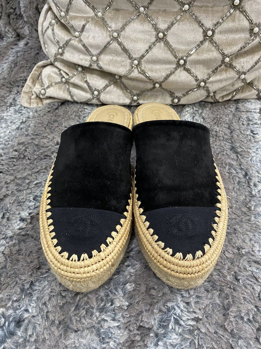 Chanel espadrilles Size 37 US 36.5 Made In Spain | eBay Chanel espadrilles Size 37 US 36.5 Made In Spain | eBay