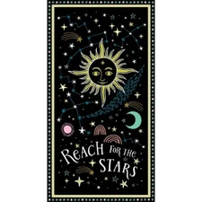 Michael Miller Fabrics~Reach For the Stars Panel~24", GLOW IN THE DARK~DCDG1109,