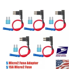 5 Sets  ATR/APT Micro2 Fuse Tap Add-A-Circuit Piggy Back Holder 12V Car Adapter