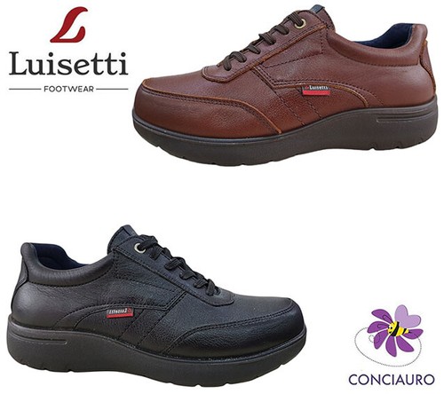 SCARPE SCARPONCINO LUISETTI PIANTA LARGA LACCI UOMO VERA PELLE SOFT COMODA  LIGHT | eBay