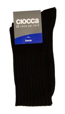 Men's CIOCCA High Knee Wool Blend Ribbed Sock Item 560
