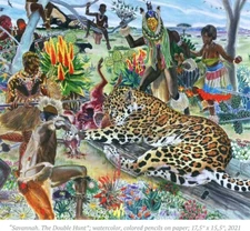 Original Artwork “Savannah. The Double Hunt” by Yulia Kuznetsova