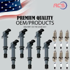 6X Ignition Coil OEM & 6X Iridium Spark Plug For Jeep Liberty Dodge 3.7 V6 UF270
