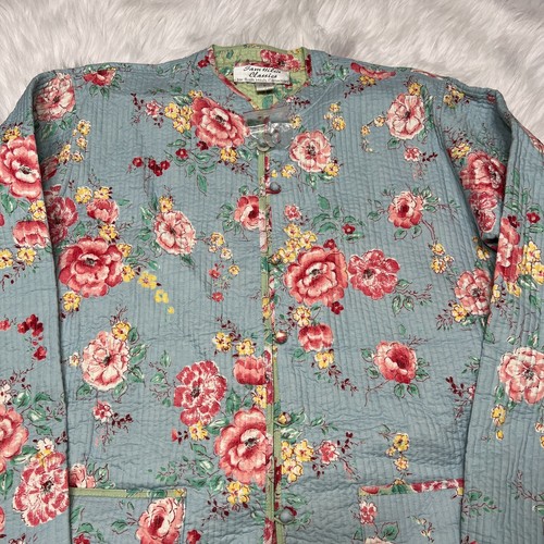 CHAQUETA ACOLCHADA REVERSIBLE SAM HILU'S CLASSICS FLORAL AZUL/VERDE - Imagen 2 de 10