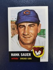 Hank Sauer Chicago Cubs 1991 Topps Archives 1953 Topps Reprint BLANK BACK