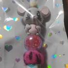 Mouse Topper Ballpoint Pen Heart Backing Card Black Ink Plastic Chrome New — photo 3