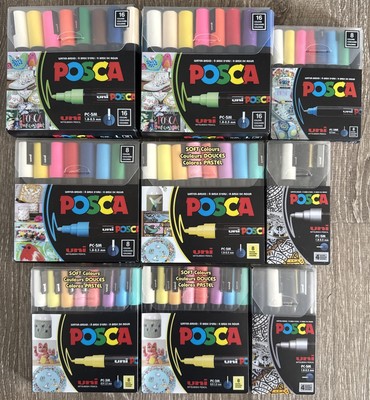 Uni POSCA Water Based Marker Sets. Lot Of 9 Sets. BRAND NEW! FREE SHIPPING