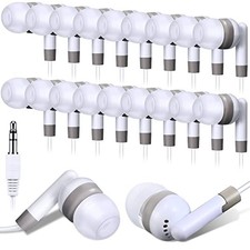 Pcs Bulk Earbuds with Wire Basic Headphones in Ear for Libraries 100 White