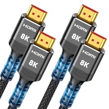 Highwings 8K HDMI 2.1 Cable 2-Pack 10FT 48Gbps 4K120Hz 8K60Hz eARC Compatible
