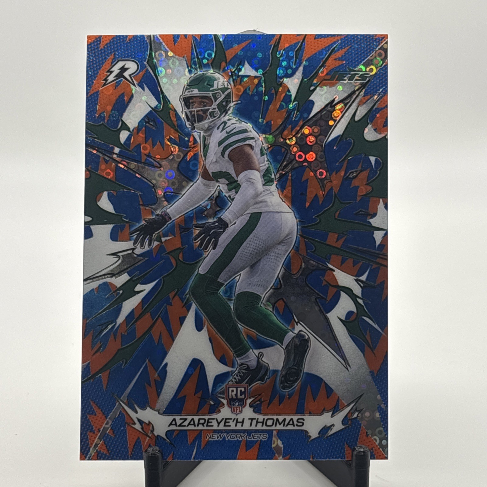 2025 Topps Resurgence Azareyeh Thomas Blue & Orange Spark RC JETS