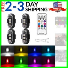 4PCS Wireless LED Strobe Lights with Remote Control, 8 Colors USB Charing Wat...