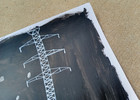 Original 14 by 17-inch Abstract Mixed Media Painting Serious Power Lines — photo 3