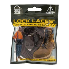 Lock Laces Brn72 Safety Boot Laces, Brown, 72" L, Pr