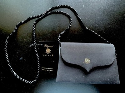 NWT Vintage Chopard Casmir Gardens of India Black Evening Bag Clutch Purse