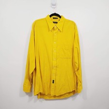 GANT Pocket Logo Corduroy Regular Fit Button-Up Shirt Canary Yellow Mens Size XL